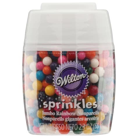 Wilton Sprinkles Jumbo Rainbow Nonpareils 23 Oz Shaker