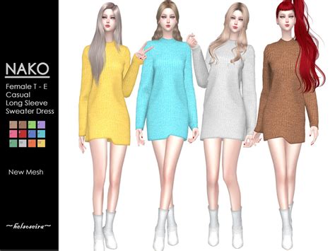 Nako Casual Sweater Dress By Helsoseira At Tsr Sims 4 Updates