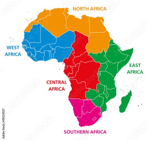 Regions Of Africa Political Map United Nations Geoscheme With Single