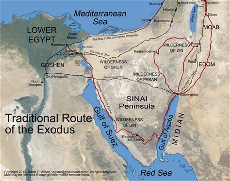 Appendix The Route Of The Exodus Moses Bible Study