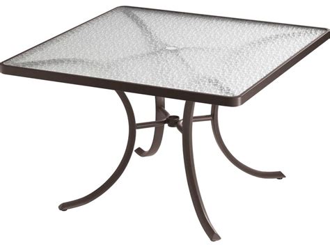 Tropitone Acrylic Cast Aluminum 42 Square Dining Table With Umbrella