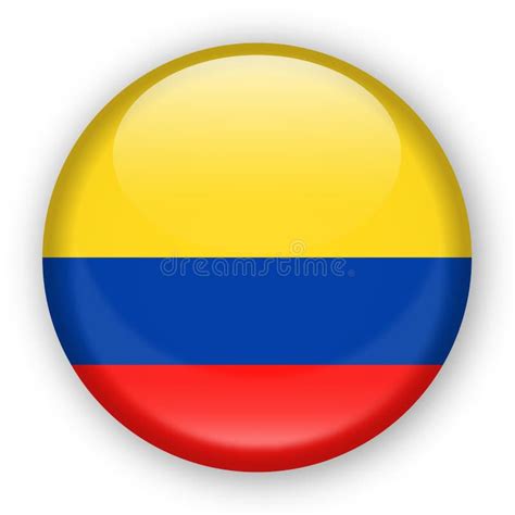 Colombia Flag Vector Round Icon Stock Illustration Illustration Of
