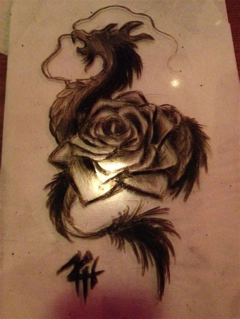 25 Best Rose With Dragon Tattoo Designs Images On Pinterest Dragon