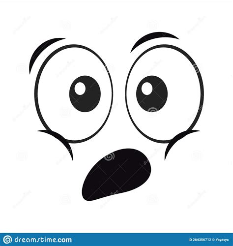 Cartoon Surprised Face Surprised Expression Vector Illustration Stock