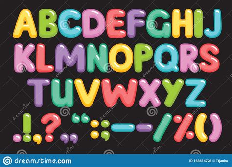 Grappig Kinddoopvont Met Kleurenbrieven Kleurrijk Alfabet Op Een Zwarte