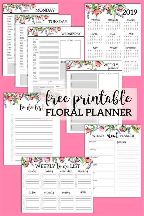 Floral Monthly Planner Template Pages Free Printable Paper Trail