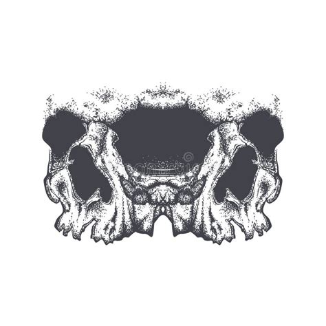Abstract Dotwork Grunge Horror Skull Stock Vector Illustration Of