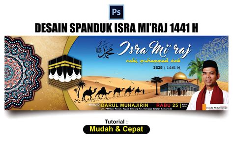 Desain Banner Spanduk Isra Miraj 2020 1441 H Di Photoshop