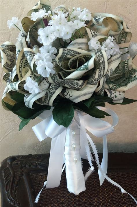 Money Rose Bouquet Includes Real Cash Dollar Orgami Bride Etsy