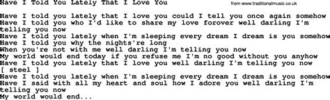 have i told you lately that i love you by marty robbins lyrics