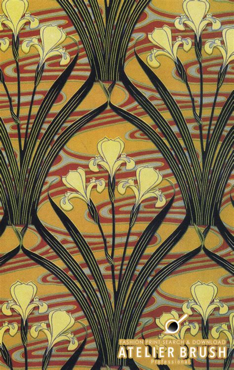 Textile Design Pattern Art Nouveau Floral