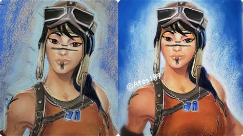 Renegade Raider Drawing Fortnite Art How To Draw Pastel Background