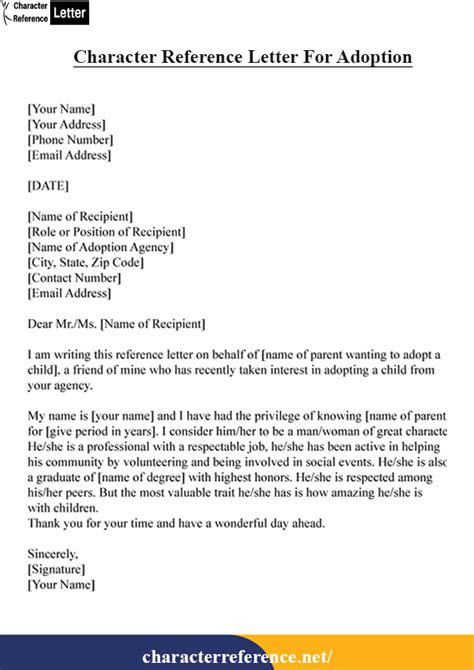 Sample Character Reference Letter For Court Template | Character Reference Letter