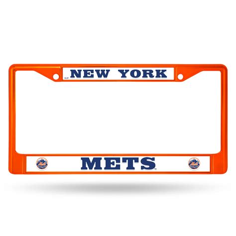 E176553 Rico New York Mets Colored Chrome 12 X 6 Orange License Plate