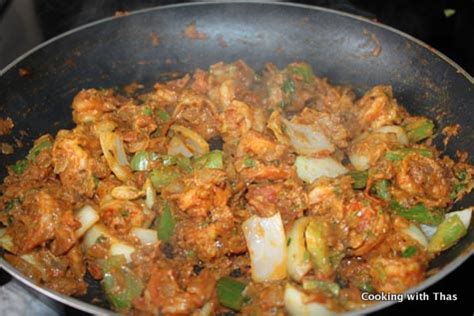 Stir in coconut milk, cilantro, green . making shrimp tikka masala - Cooking with Thas - Healthy ...