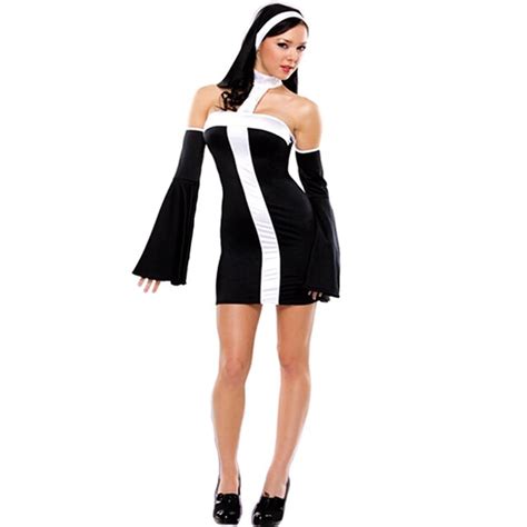 Sexy Nun Costume Kit Halloween Sex Cosplay Party Costumes Female