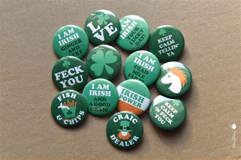 Unique 31 Mm Irish Pin Badges Shamrock Keep Calm Irish Ireland
