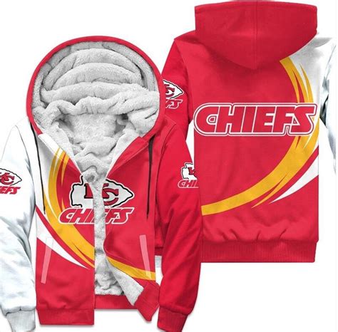 Kansas City Chiefs Fleece Jacket 3d Curve Great Fleece Hoodie Jack