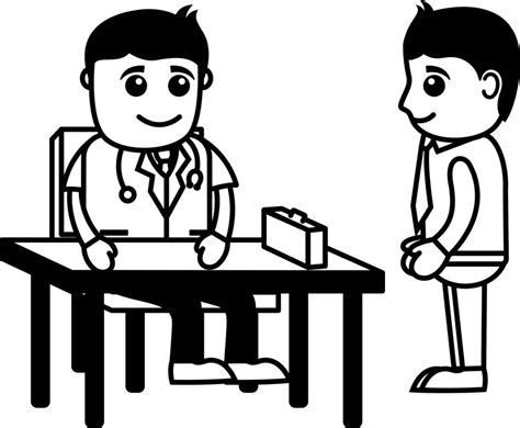 Doctor With Patient - Medical Cartoon Characters Royalty-Free Stock