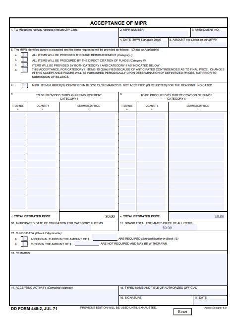 Download Dd 448 2 Fillable Form