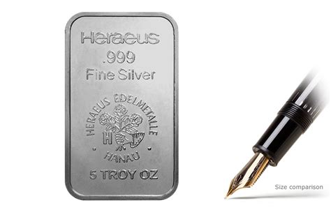 Kitco Offers 5oz Silver Heraeus Bar At Competitive Silver Prices Buy