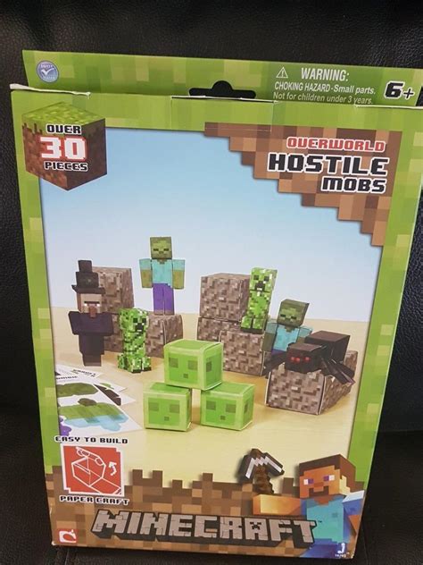 Minecraft Papercraft Hostile Mobs And Animal Mobs 60 Piece Set Brand New