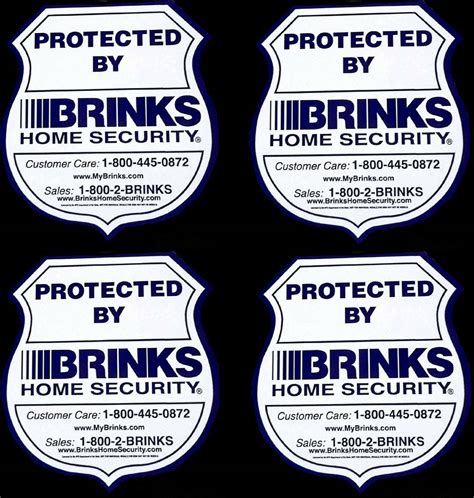 SHIPS TODAY-4 Brinks or ADT Home Security Alarm Yard Sign with10 Decals Stickers Home Security ...