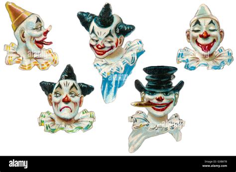 Clowns Victorian Scrap Stock Photo Alamy