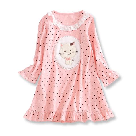 hoymn chemise de nuit à manches longue pour enfant bébé fille 1 16ans and imprimée chat à pois