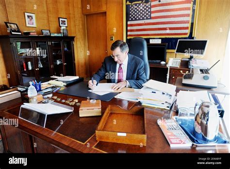 Cia Director Leon Panetta Poses In His Office At The Cia Headquarters