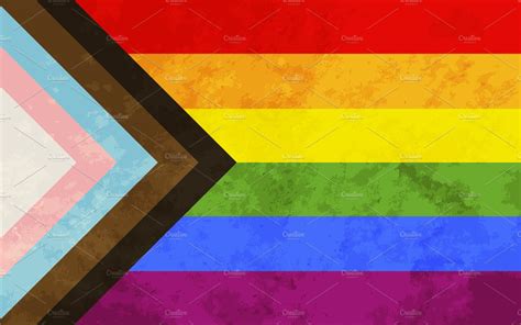 Progress Pride Flag With Texture Graphic Objects ~ Creative Market