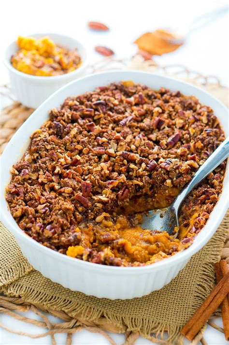 Check out our favorite sweet potato recipes to try this fall. Sweet Potato Casserole with Pecan Topping - Delicious Meets Healthy | Sweet potato recipes ...