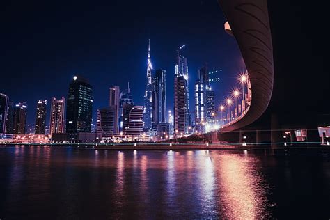 Hd Wallpaper Cityscape Skyscraper Dubai United Arab Emirates Night