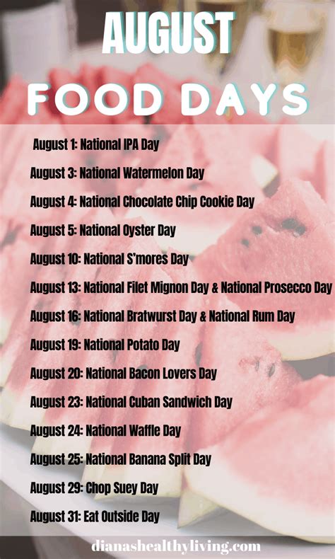 Complete List Of National Food Days And National Food Holidays