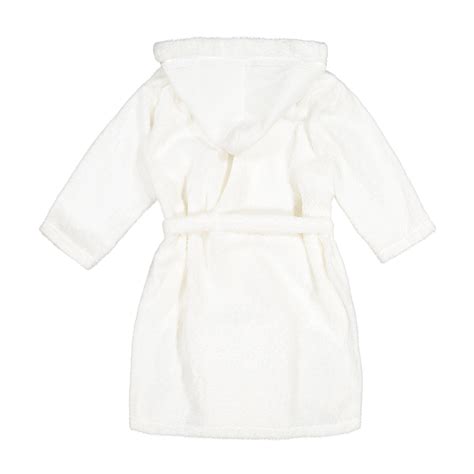 La Perla Plush White Terry Cloth Robe With Hood And Belt