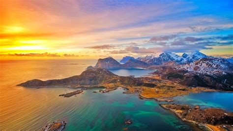 Lofoten Islands Sunset Nature Hd Wallpaper 1366x768 Download