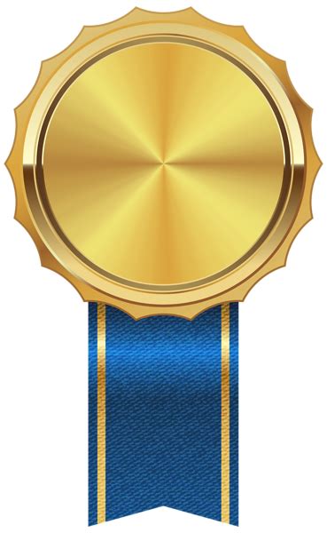 Gold Medal With Blue Ribbon Png Clipart Image Gallery