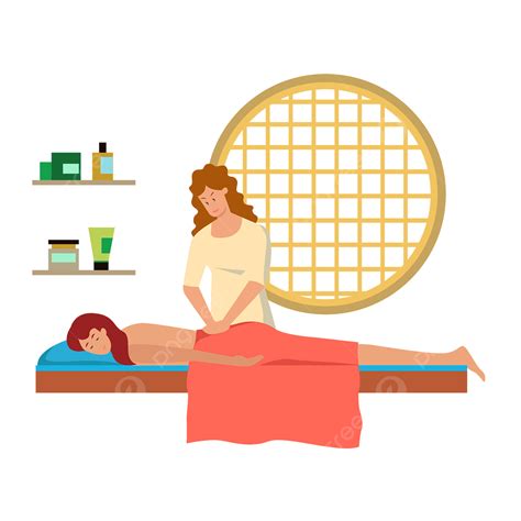 Technicien Féminin Femme Sur Le Ventre Spa Massage Concept Illustrations Png Spa Concept