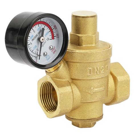 Adjustable Brass Water Pressure Regulator With Gauge Meter Dn20 Grandado