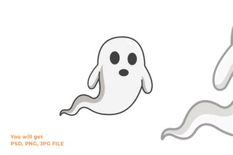 halloween flying little ghost graphic by salfiart · creative fabrica