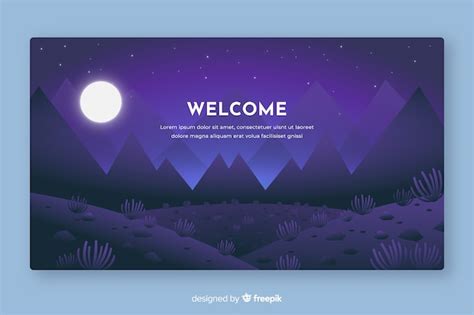 Free Vector Welcome To Landing Page With Gradient Landscape
