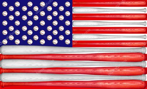 American Flag Made Of Baseballs Baseball Us Flag — Stock Photo