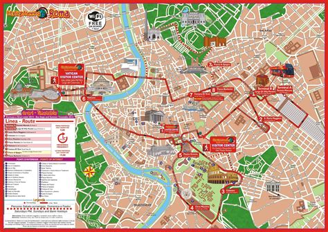 Rome Sightseeing Bus Map Rome City Sightseeing Bus Route Map Lazio