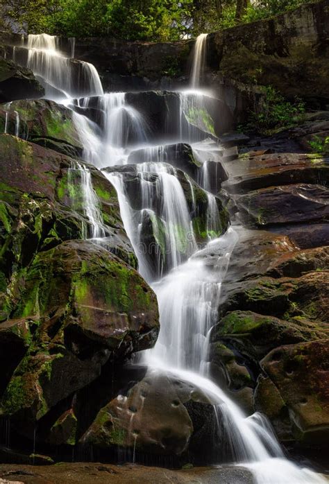 Waterfall With Moss Rocks Stock Image Image Of Beautiful 116669741