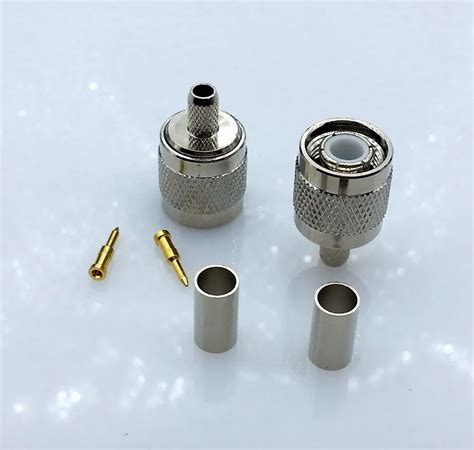 Tnc Male Connector For Rg58 Rg142 Lmr195 Rg400 Coaxial Cable Tnc Male Adapter Rf Connector 10pcs