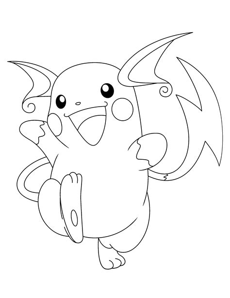 Pichu Pikachu Raichu Coloring Pages Raichu Pokemon Coloring Pages At