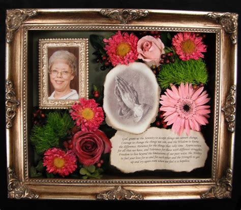 I love these 3d framed flowers that i found over at make it and love it! Preserved Memorial flowers in shadow box | Memorial ...