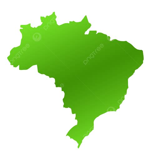 Brazil Map Outline Green Outline Gradient Png Transparent Image And