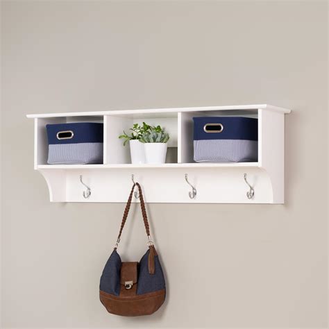 Prepac Monterey Wall Mounted Coat Rack In White Wec 4816 The Home Depot