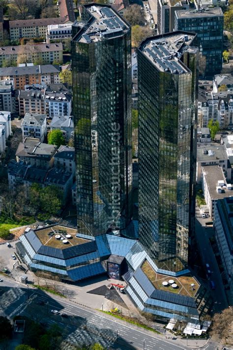 Luftaufnahme Frankfurt Am Main Glasfassaden Der Hochhaus Gebäude